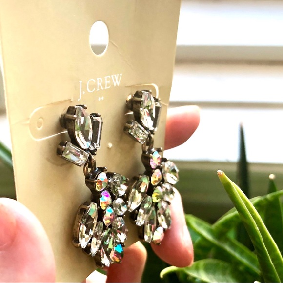 JCrew Crystal Triangle Drop Earrings - Picture 2 of 6